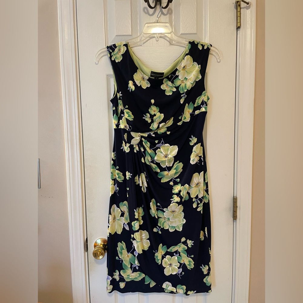 Beautiful Navy Blue Dress, Connected Apparel, Size 12P